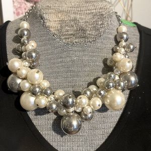 Pearl & Silver Ball Necklace